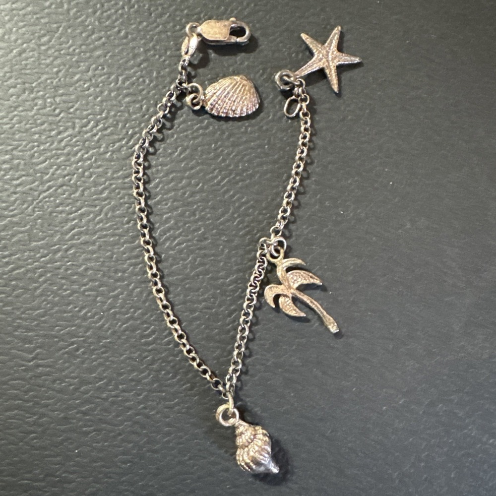 Vintage Sterling Silver Charm Bracelet 925 Made In Italy